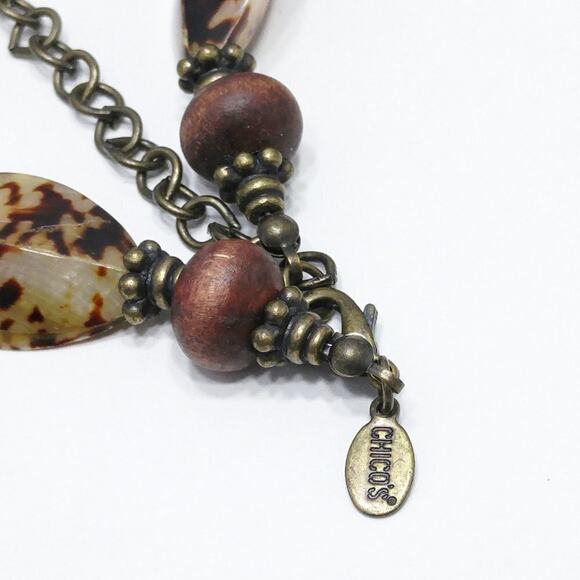 Chico's Animal Print Pendant Bead Necklace, 21 Inches - Picture 6 of 8